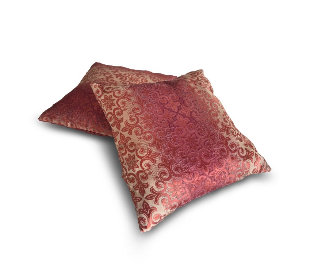 Комплект декоративних подушок Lumelle Damask 43х43см 2шт бордовий із золотистим (п_0732)