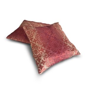 Комплект декоративних подушок Lumelle Damask 43х43см 2шт бордовий із золотистим (п_0732)
