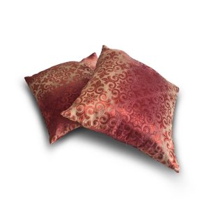 Комплект декоративних подушок Lumelle Damask 43х43см 2шт бордовий із золотистим (п_0732)