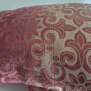 Комплект декоративних подушок Lumelle Damask 50х30см 1шт 32х32см 1шт 41х41см 1шт бордовий із золотистим (п_0733)