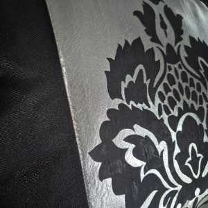 Декоративна подушка Lumelle Damask 48х38см 1шт чорний зі сріблястим (п_0736)