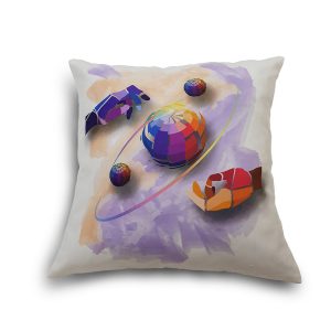Декоративна подушка в подарунок Lumelle Art 1шт 40х40см молочний з фіолетовим (па_03)
