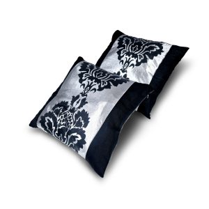 Комплект декоративних подушок Lumelle Damask 38х38см 2шт сріблястий з чорним (п_0740)