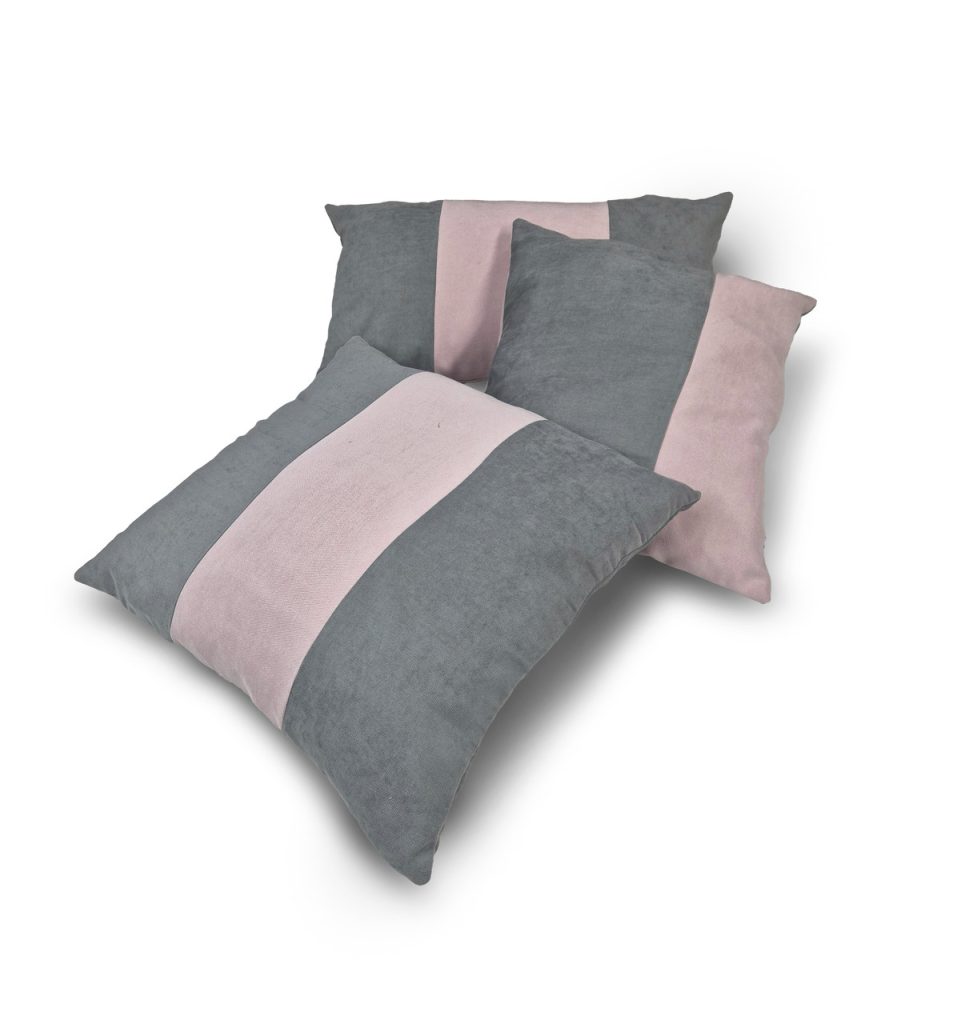 Комплект декоративних подушок Lumelle Simple 55х30см 1шт 40х40см 1шт 46х42см 1шт сірі з пудровим (п_0744)