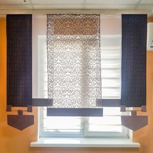 Комплект панельних шторок Lumelle Damask 5 шт карниз 185см, сірий (10_9п)