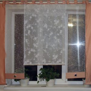 Комплект панельних фіранок на петлях Lumelle Flowers карниз 200см рожевий з молочним (70_9п)