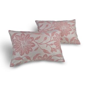 Комплект декоративних подушок Lumelle Flowers 50х32см 2шт рожевий з бежевим (п_0757)