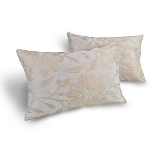 Комплект декоративних подушок Lumelle Flowers 50х32см 2шт коричневий з молочним (п_0758)