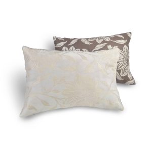 Комплект декоративних подушок Lumelle Flowers 50х32см 2шт коричневий з молочним (п_0758)