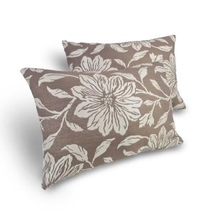 Комплект декоративних подушок Lumelle Flowers 50х32см 2шт коричневий з молочним (п_0758)