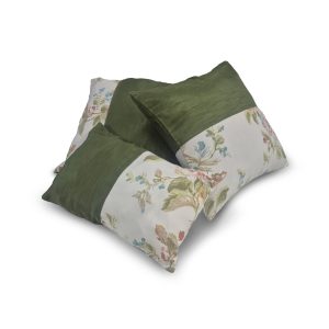 Комплект декоративних подушок Lumelle Flowers, 3 шт, молочний із зеленим (п_0760)