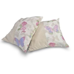 Комплект декоративних подушок Lumelle Butterflies 2 шт 40×40 см, кремовий з метеликами (п_0765)