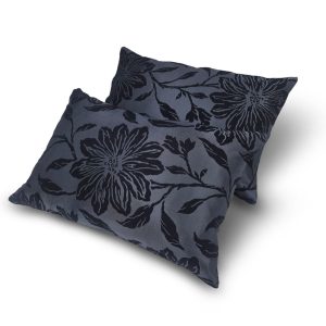 Комплект декоративних подушок Lumelle Flowers 50х33см 2шт, чорні з сірим (п_0777)