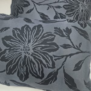 Комплект декоративних подушок Lumelle Flowers 50х33см 2шт, чорні з сірим (п_0777)