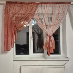 Комплект тюль до підвіконня Lumelle Едельвейс карниз 200см Теракотовий (70к)