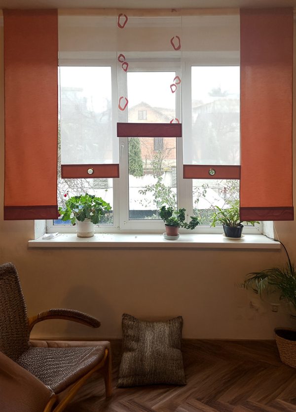 Комплект панельних фіранок Lumelle Simple 5шт карниз 205см теракотовий (14_3п)