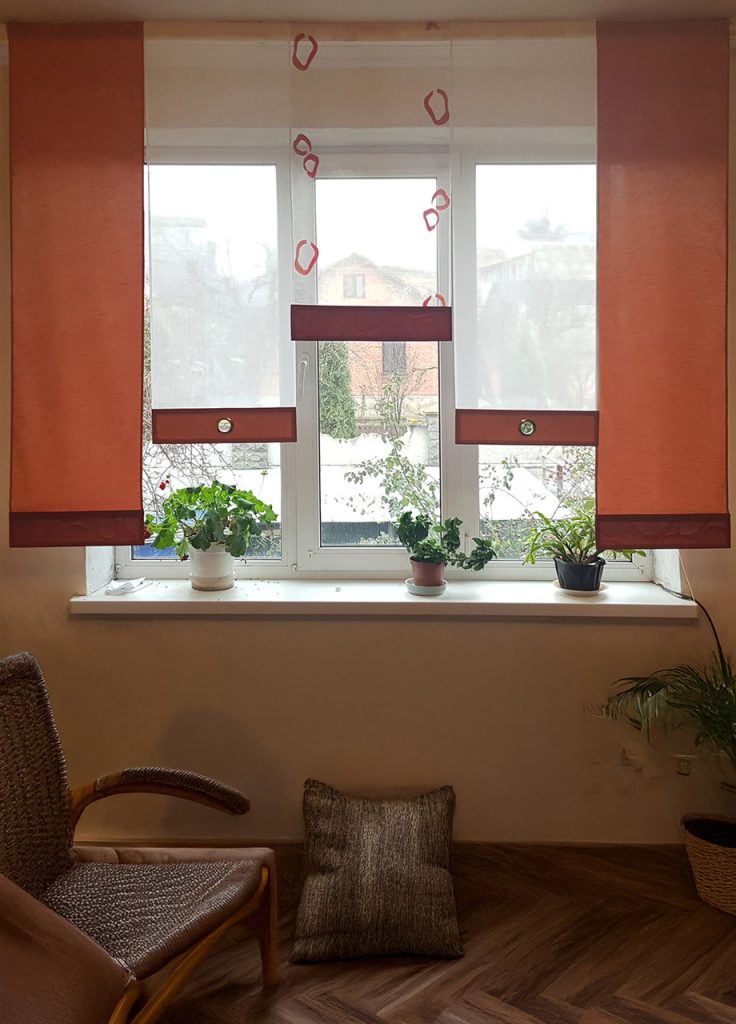 Комплект панельних фіранок Lumelle Simple 5шт карниз 205см теракотовий (14_3п)