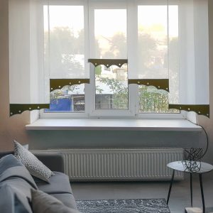 Комплект панельних фіранок Lumelle Simple 5шт карниз 200см молочний з коричневим (19_5п)