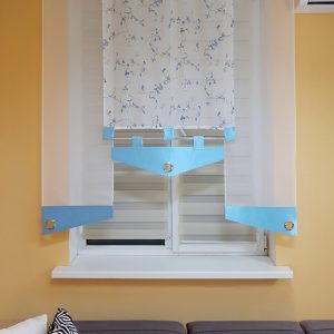 Комплект панельних фіранок Lumelle Rose 3шт карниз 150см блакитні (21_1п)