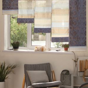 Комплект панельних фіранок Lumelle Арда 5шт карниз 220см  синій із золотистим (21_7п)