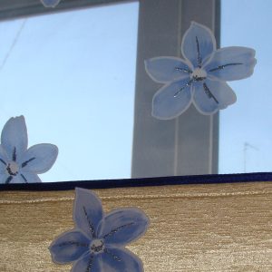 Комплект панельних фіранок Lumelle Flowers карниз 180см 5шт жовті з синім (22_7п)