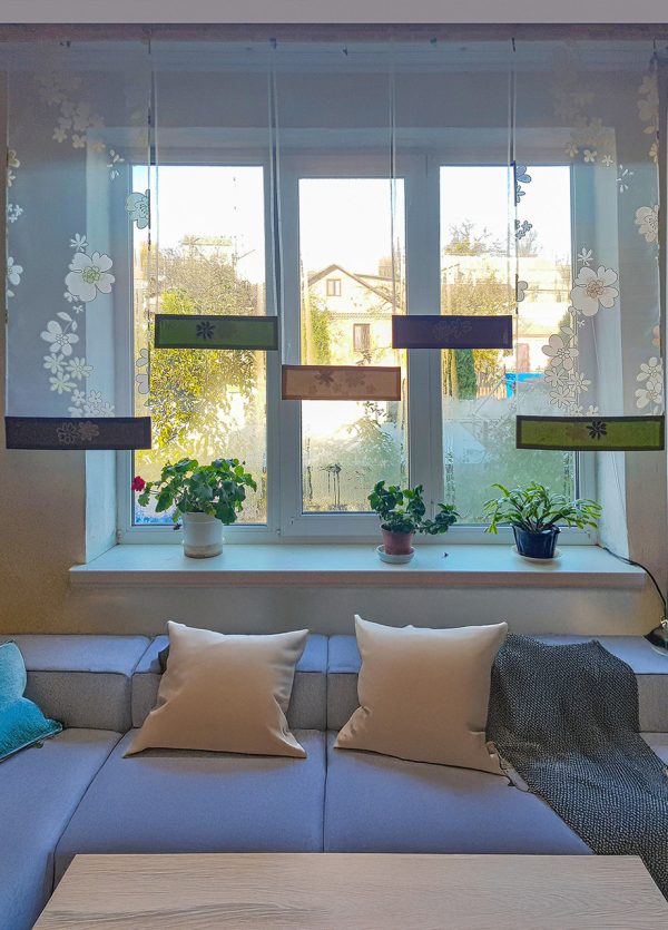 Комплект панельних фіранок Lumelle Spring 5шт карниз 200см персиковий з білим (23_4п)