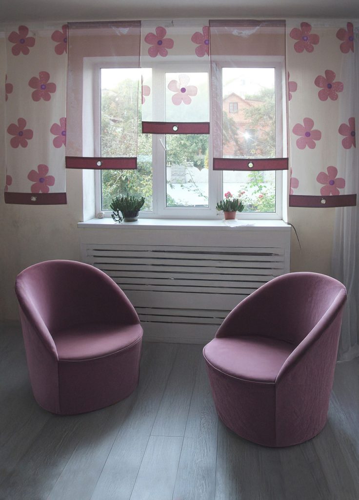 Комплект панельних фіранок Lumelle Flowers 5шт карниз 300см рожевий (23_8п)