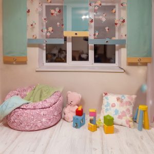 Комплект панельних фіранок Lumelle Мультяшні Комахи 5шт карниз 250см бірюзовий з пісочним (1_9п)