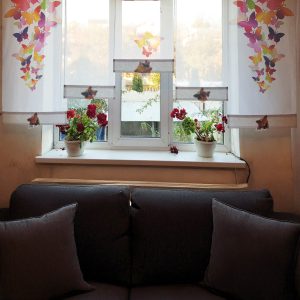 Комплект панельних фіранок Lumelle Метелики 5шт карниз 250см білий (2_5п)