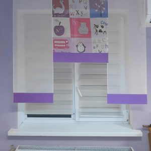 Комплект панельних фіранок Lumelle Kids 3шт карниз 120см фіолетовий з білим (6_4п)