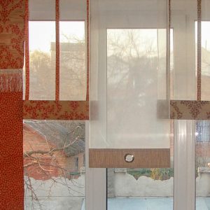 Комплект панельних фіранок Lumelle Мозаїка 5шт карниз 200см коричневий з пісочним (7п)