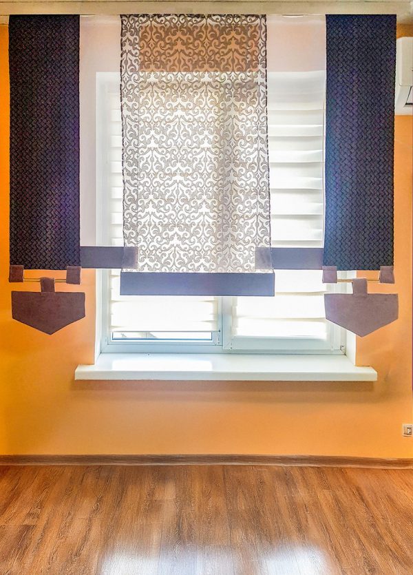 Комплект панельних шторок Lumelle Damask 5 шт карниз 185см, сірий (10_9п)