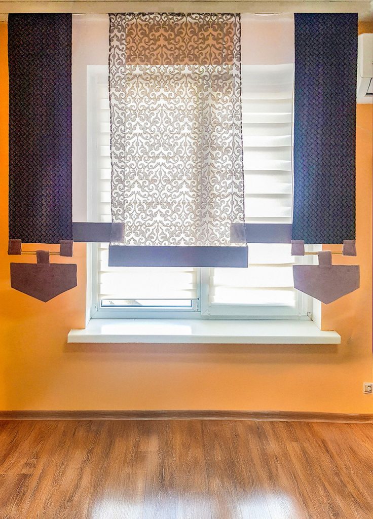 Комплект панельних шторок Lumelle Damask 5 шт карниз 185см, сірий (10_9п)