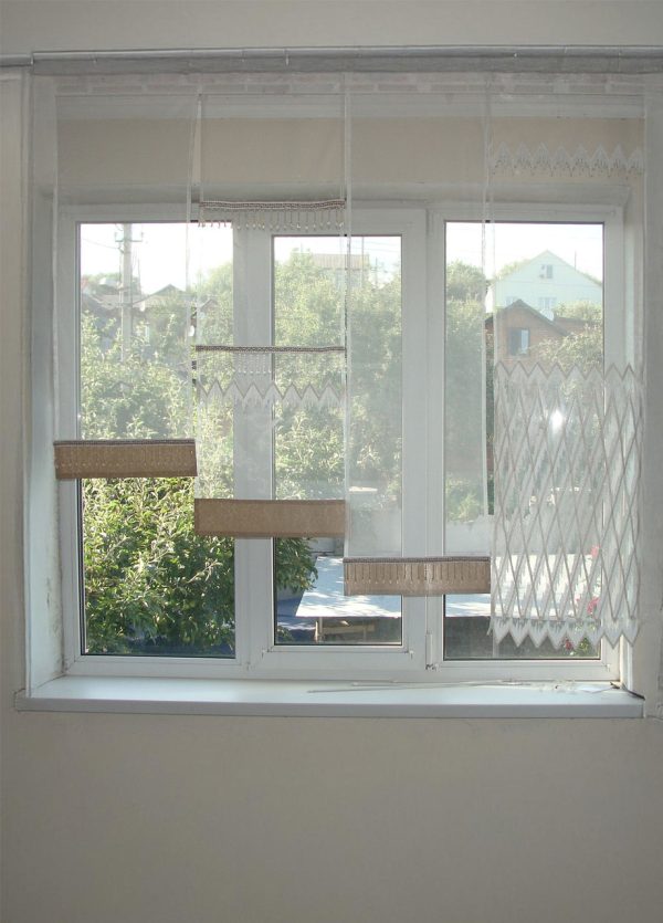 Комплект панельних фіранок Lumelle Зигзаг 4шт карниз 160см молочний (12_3п)