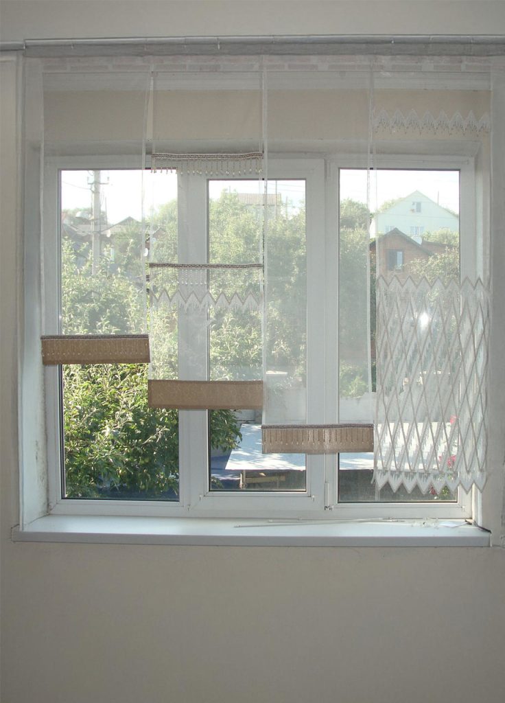 Комплект панельних фіранок Lumelle Зигзаг 4шт карниз 160см молочний (12_3п)