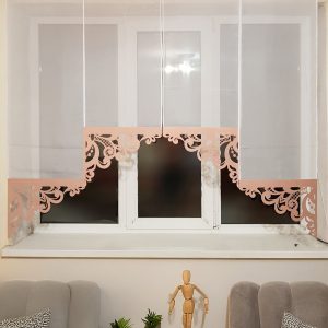 Комплект панельних фіранок Lumelle Ажур 4шт карниз 160см білий з кораловим і золотистим (42_1п)