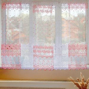 Комплект панельних фіранок Lumelle Ажур 5шт карниз 150см рожевий з білим (54п)
