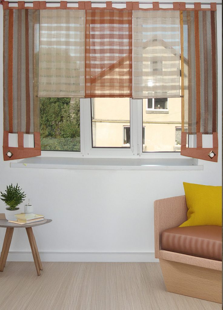Комплект панельних гардин до підвіконня Lumelle Льон 5шт на карниз 2м теракотовий (70_1п)