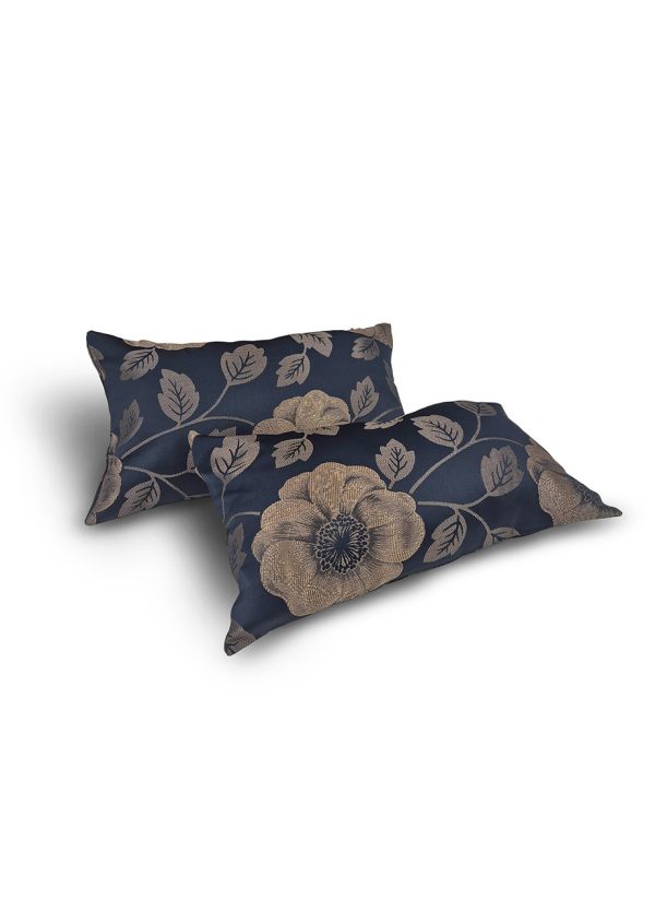 Комплект декоративних подушок Lumelle Flowers, 2 шт, 53×31 см, чорно-бронзовий (п_0784)
