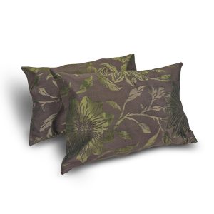 Комплект декоративних подушок Lumelle Flowers 50×33 см, 2 шт коричнево-зелений (п_0787)