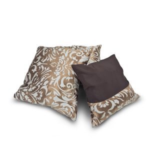 Комплект декоративних подушок Lumelle Damask 2шт 45х45см, 1шт 37х37см, коричневий з молочним і золотистим (п_0789)