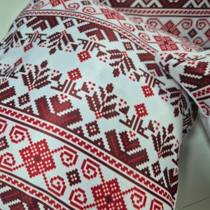 Комплект декоративних подушок Lumelle Ukraine 4шт 35х30см, білий з червоним і чорним (п_0790)