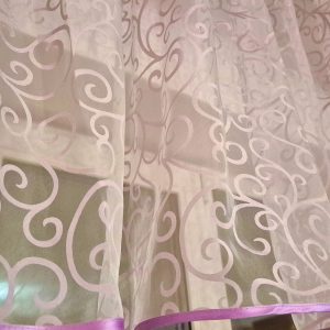 Ламбрекен верхівка Lumelle Venzel карниз 200см, білий з фіолетовим (1_1пб)