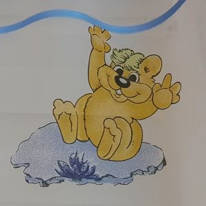 Тюль до підвіконня в дитячу кімнату Lumelle Ведмедики карниз 150см білий (2_1а)