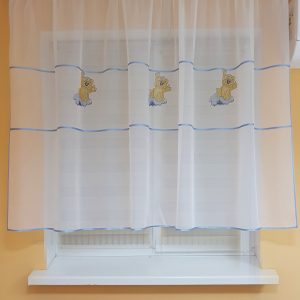 Тюль до підвіконня в дитячу кімнату Lumelle Ведмедики карниз 150см білий (2_1а)