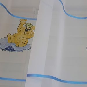 Тюль до підвіконня в дитячу кімнату Lumelle Ведмедики карниз 150см білий (2_1а)