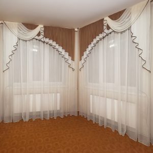 Ламбрекен Lumelle Асиметрія шифон карниз 200см шоколадний з молочним (20_7_2м)