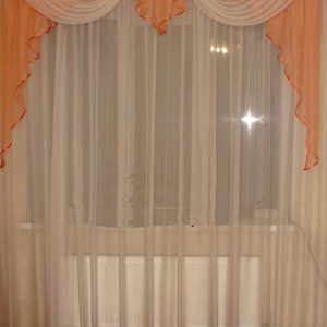 Ламбрекен Lumelle каскад карниз 200см персиковий з кремовим (50_2м)