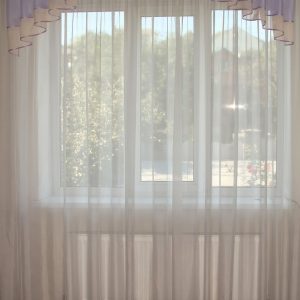 Ламбрекен Lumelle Дуга шифон карниз 200см блакитний з пісочним (71_3_2м)