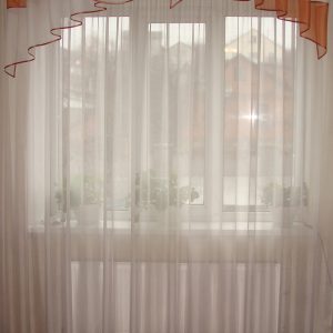 Ламбрекен Lumelle Асиметрія шифон карниз 200см цегляний з кремовим (72_4_2м)